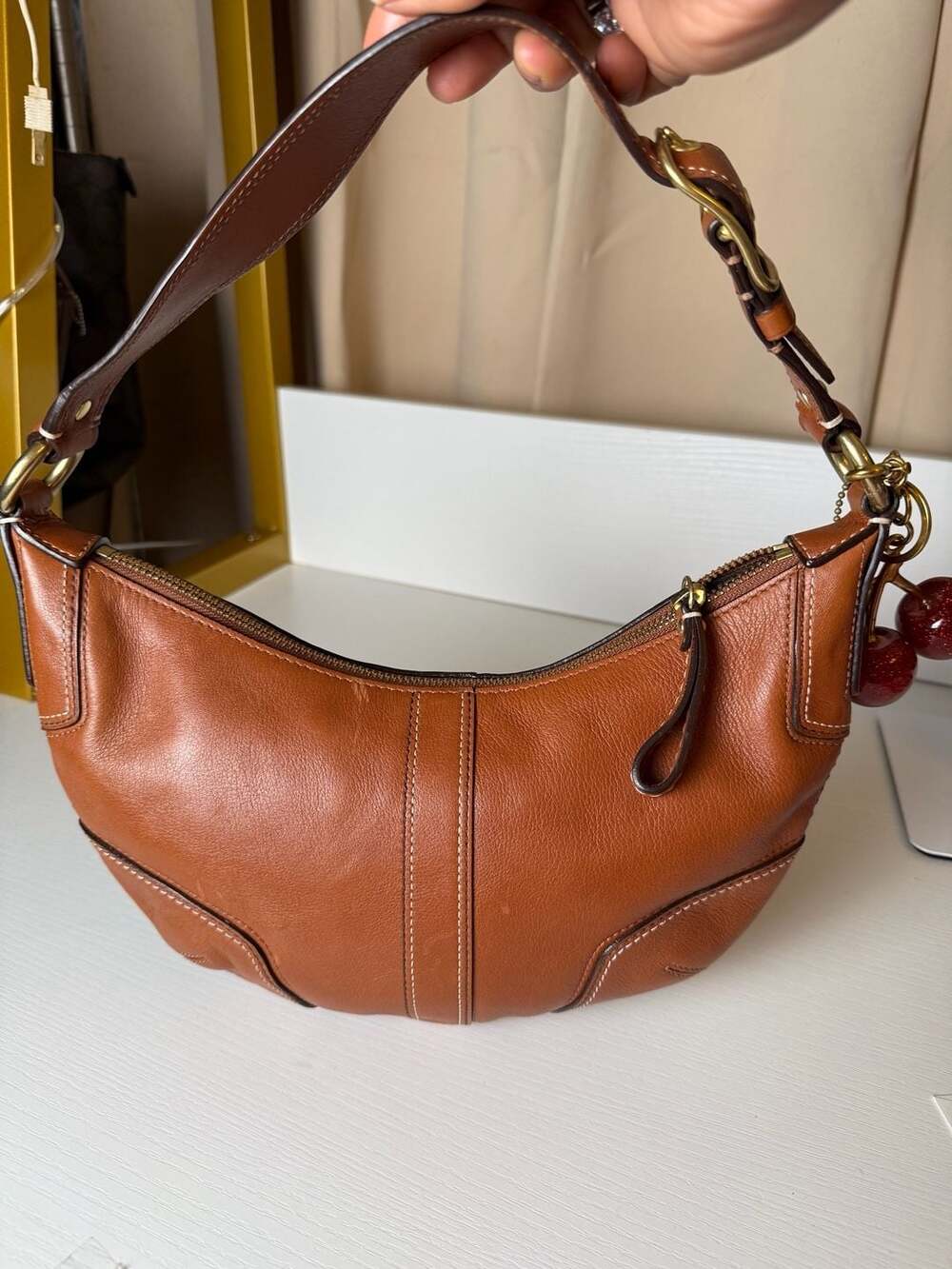 Coach Soho Brown Leather Hobo Shoulder Bag Handbag